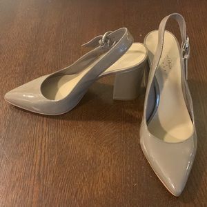 Lord and Taylor sling-backs. Women’s size 37, US 7. Taupe patent leather.